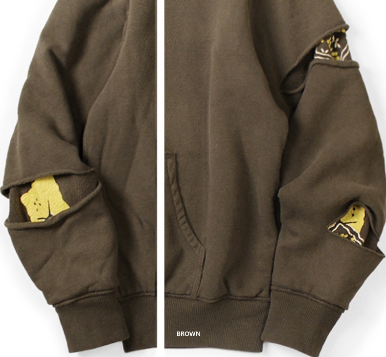 KAPITAL FLEECE ELBOW HOODIE P.O (PECKISH RAINBOW) - PRE ORDER ITEM (預訂中)