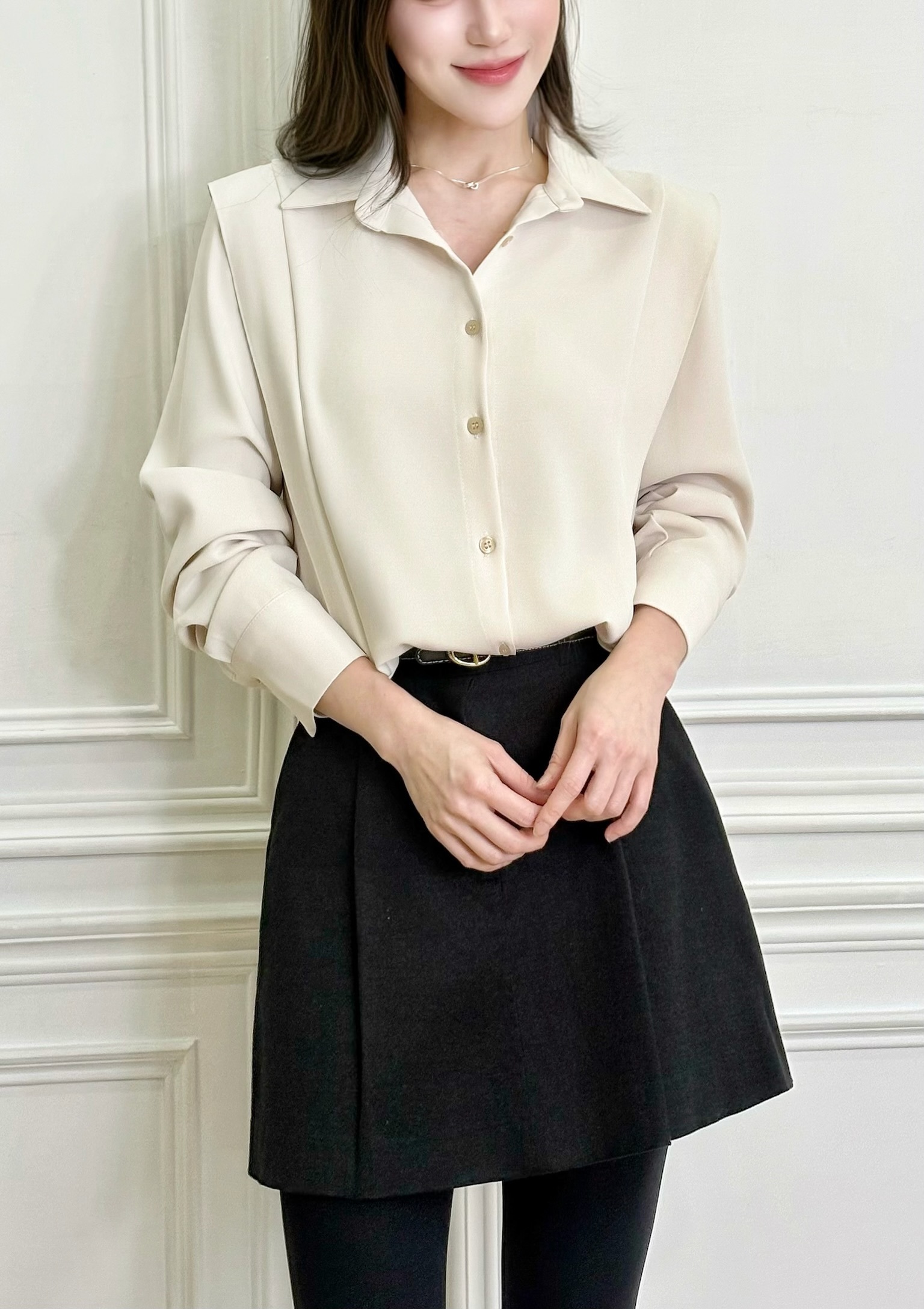 翻領肩雙裁片襯衫