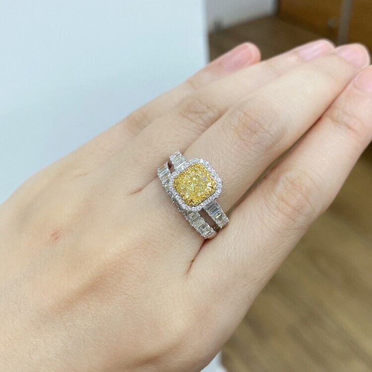 天然黃鑽戒指(GIA証書)