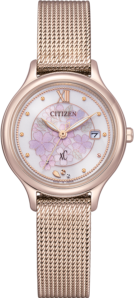 萬年鐘錶 - Citizen 星辰錶  XC  花曜日限定版玫瑰金光動能女錶 EW2638-56A 錶徑28MM