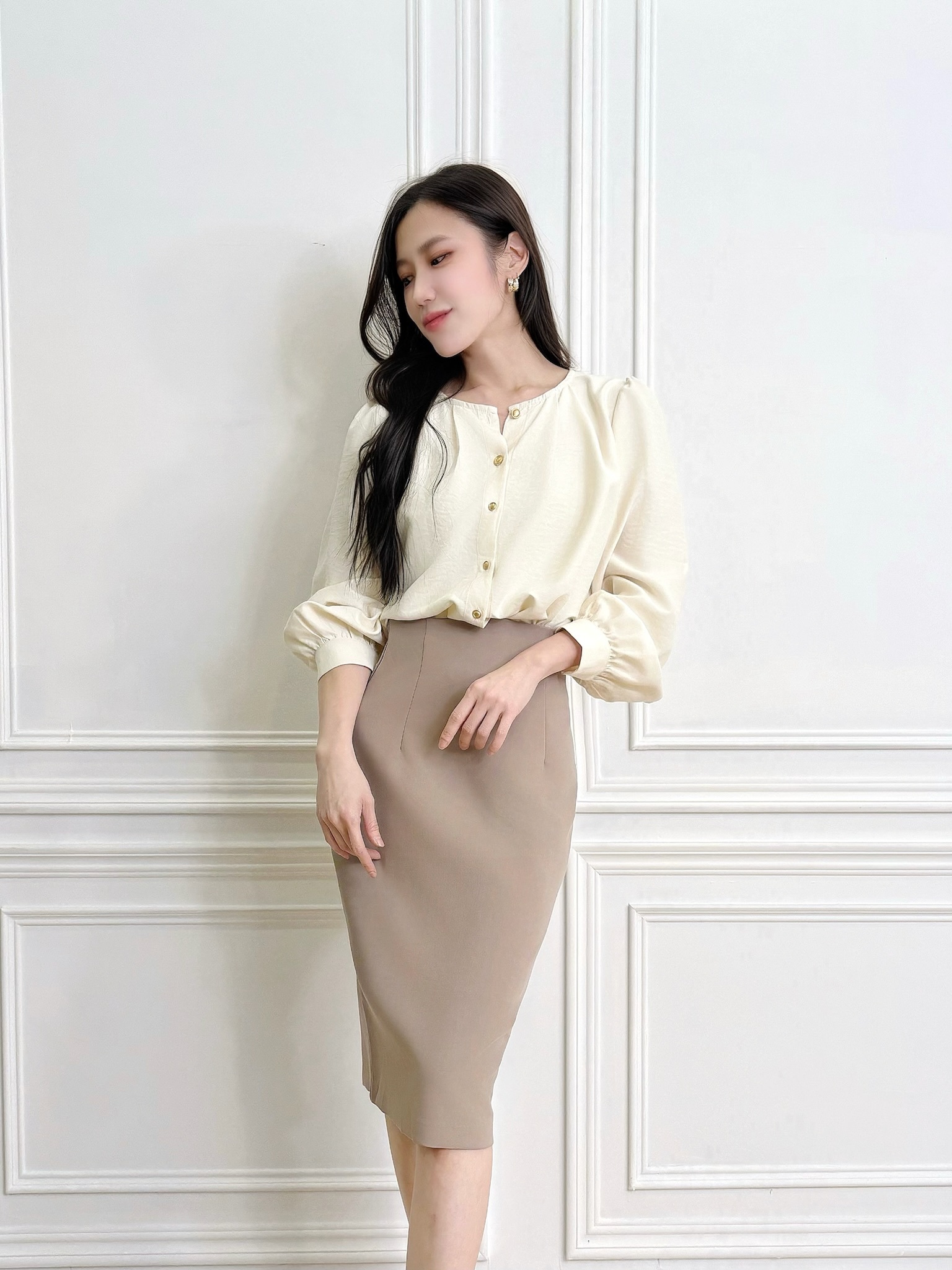 舒適絨面金釦襯衫