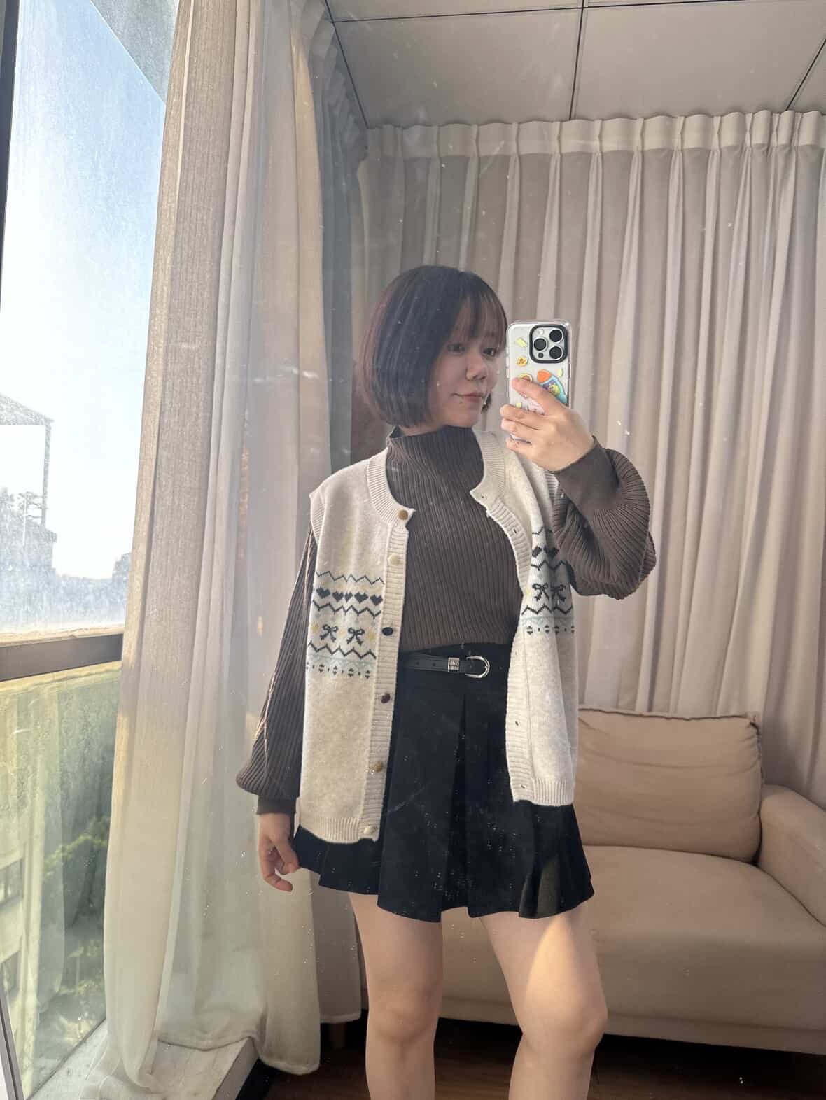 糖果包扣圖騰背心