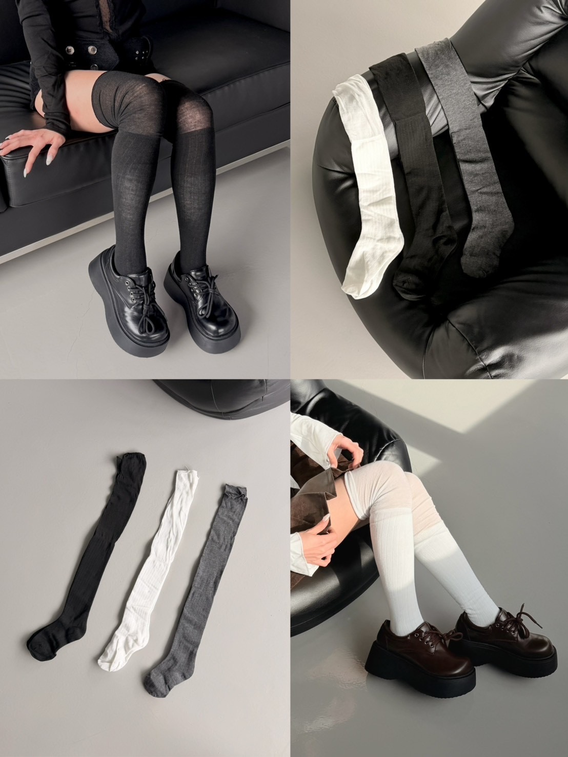 萬能百搭🪽 過膝堆堆襪(2入) 3colors