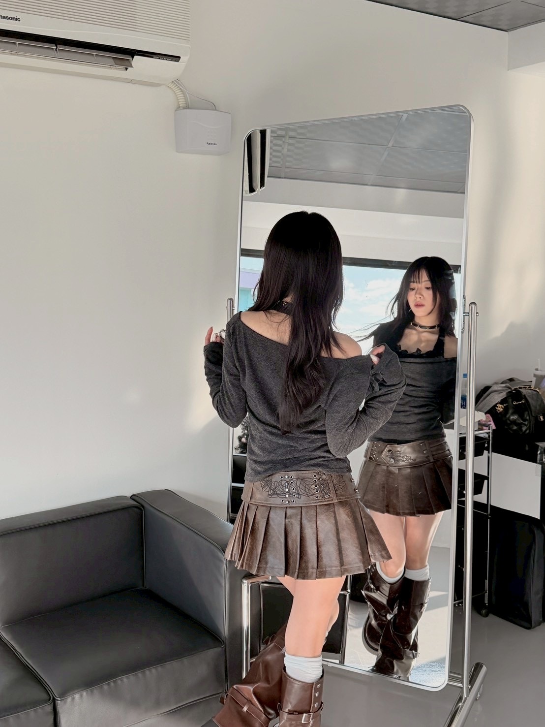 辣妹沒有冬天 輕亞感百褶裙（附皮帶/有內裡）2colors