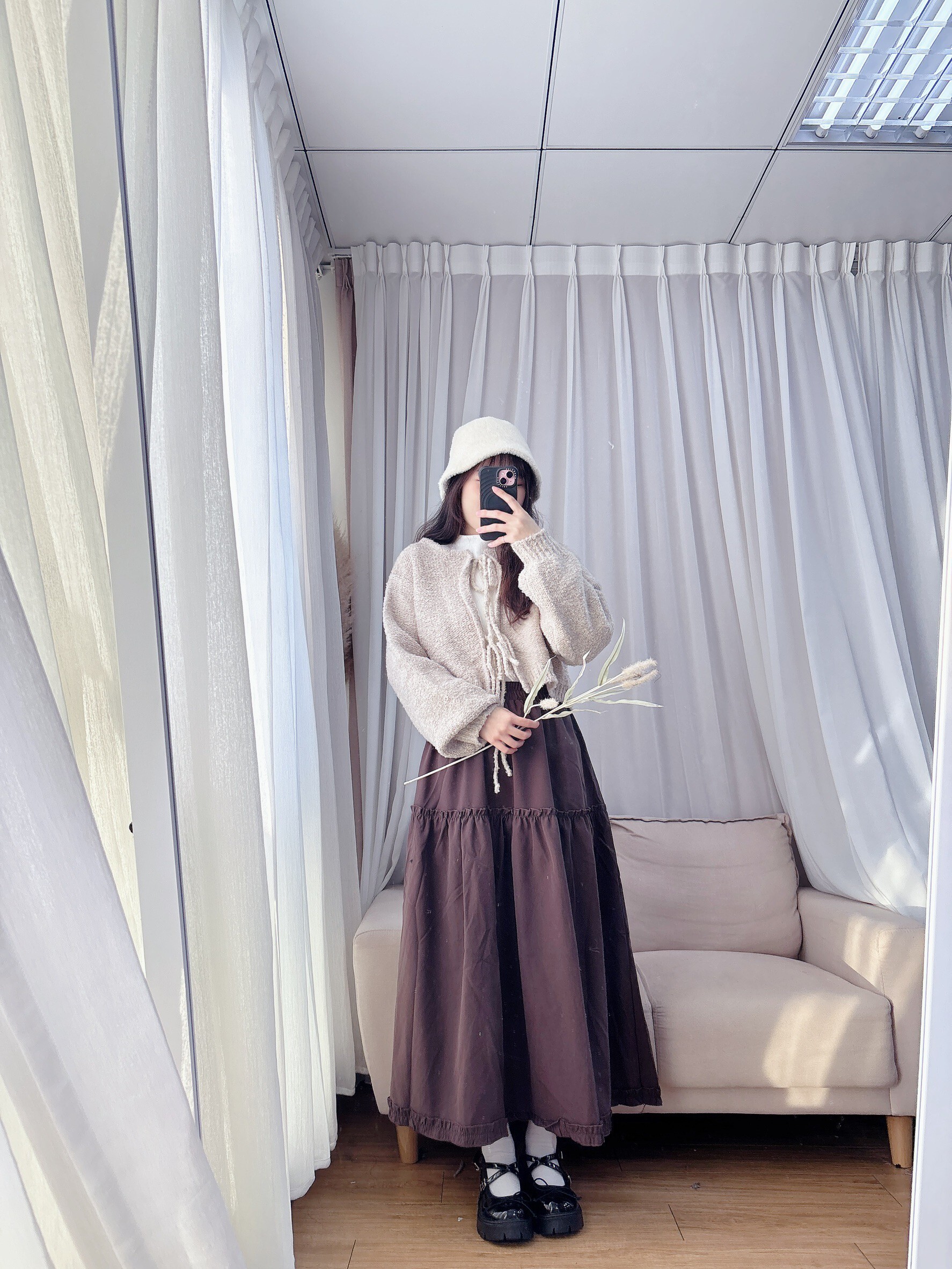 Pocket Petal Fitted Long Dress