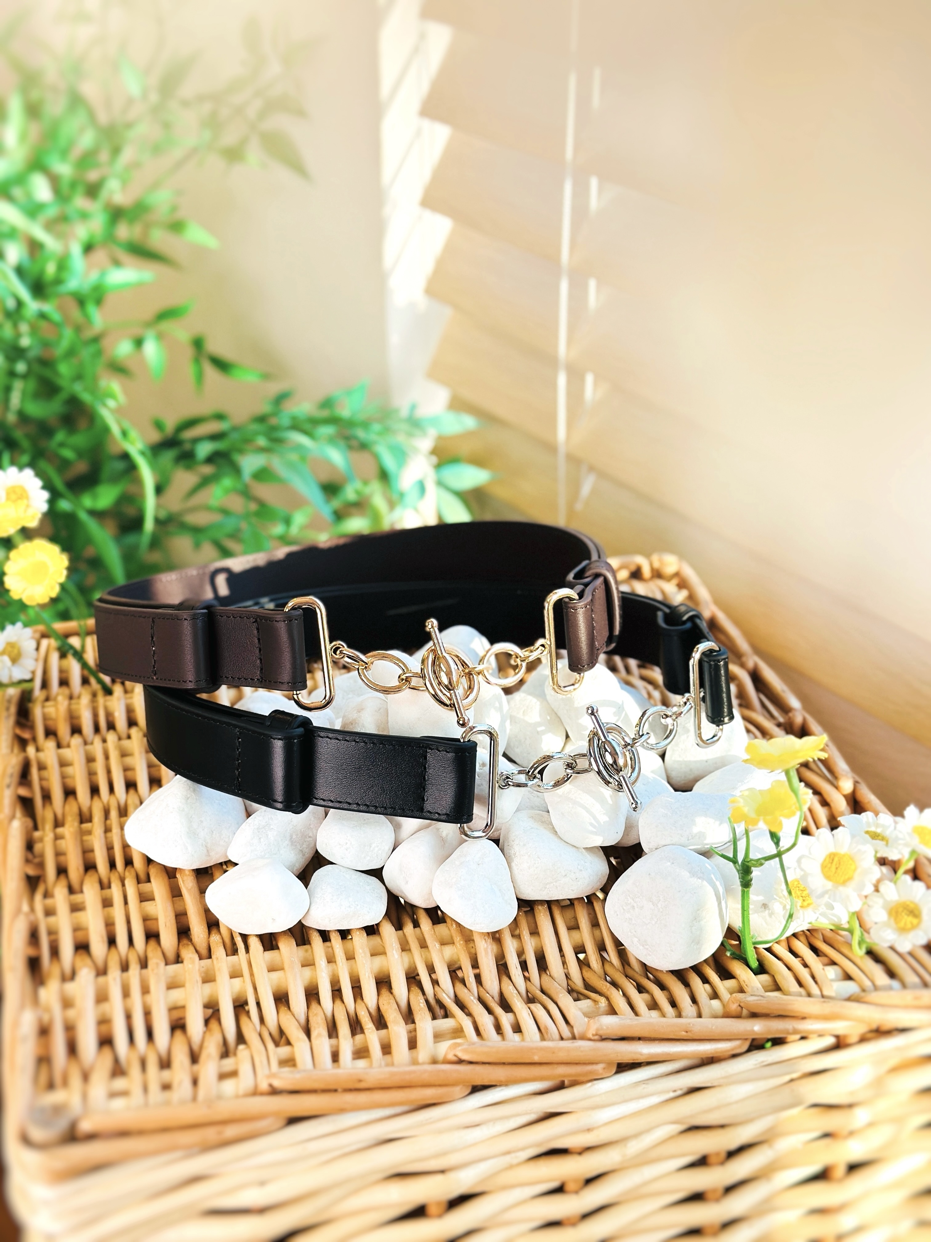 兩色 / 圓形穿針對扣小牛皮腰帶 / Toggle Buckle Calfskin Leather Belt