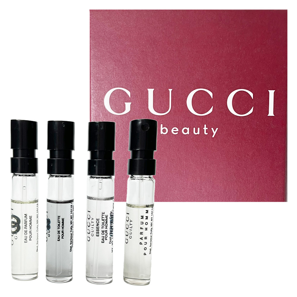 GUCCI GULITY 罪愛系列男性迷你針管禮盒(4X1.5ml)-(罪愛淡香水+罪愛淡香精+罪愛香精(PARFUM)+罪愛真摯淡香水)