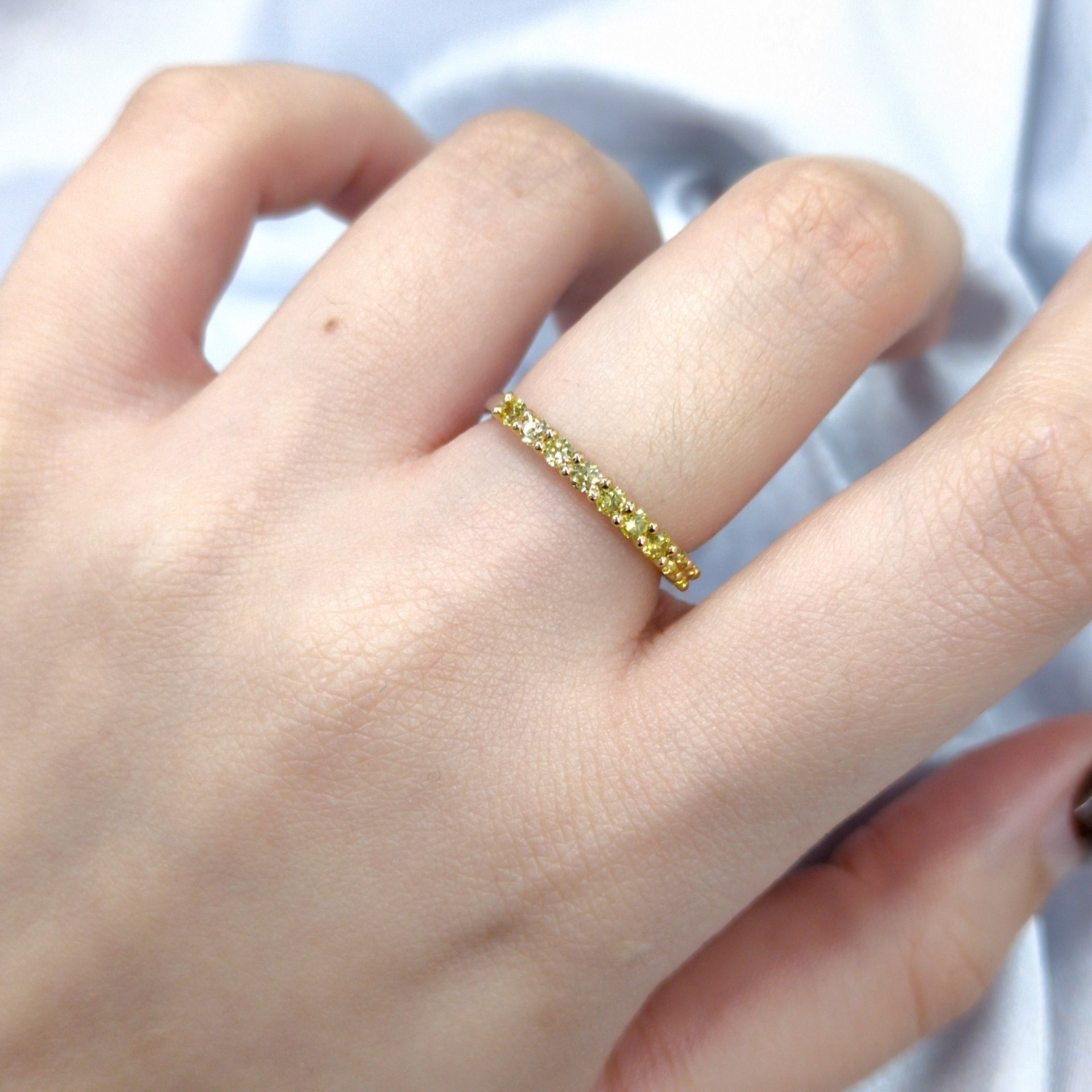 全新18K金33份彩黃鑽石戒指