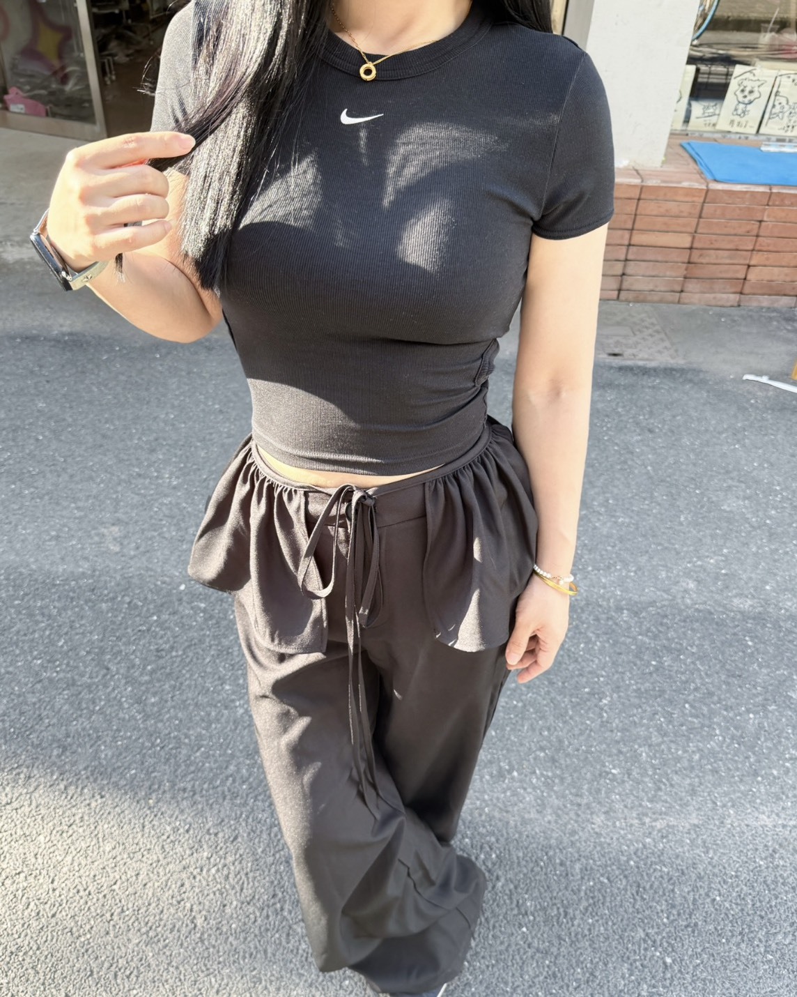 <辣妹沒有冬天🥵>NIKE Sportswear Chill Knit 背鏤空緊身上衣 黑色