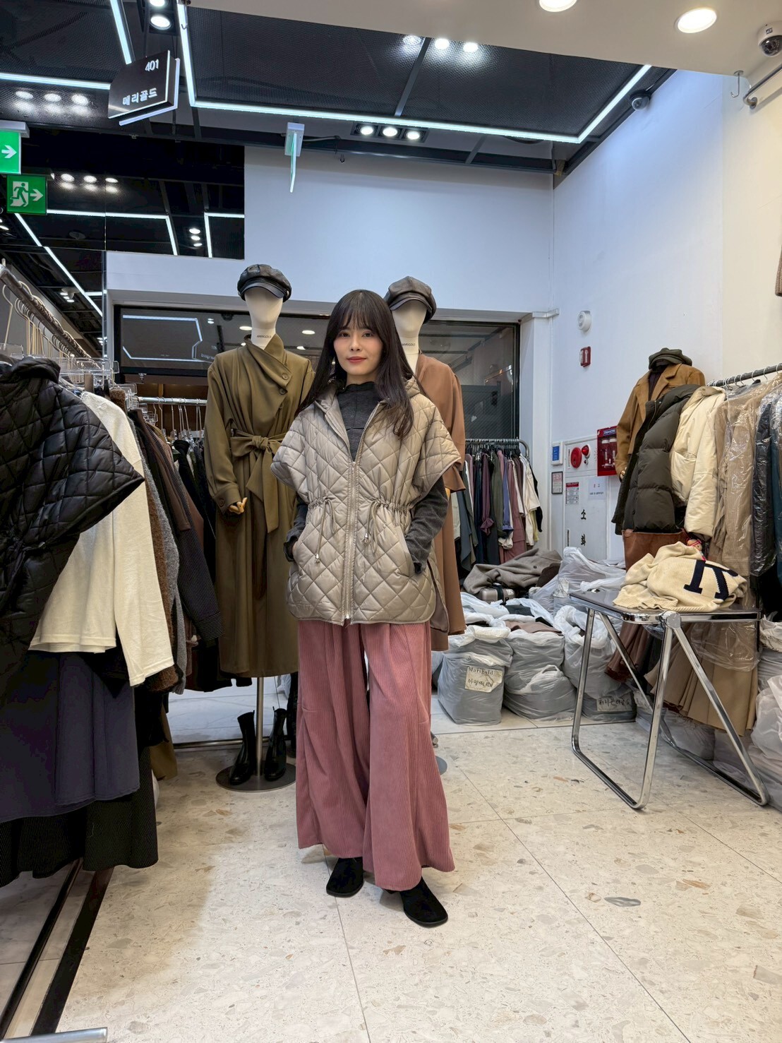 MG5416 菱格連帽背心外套