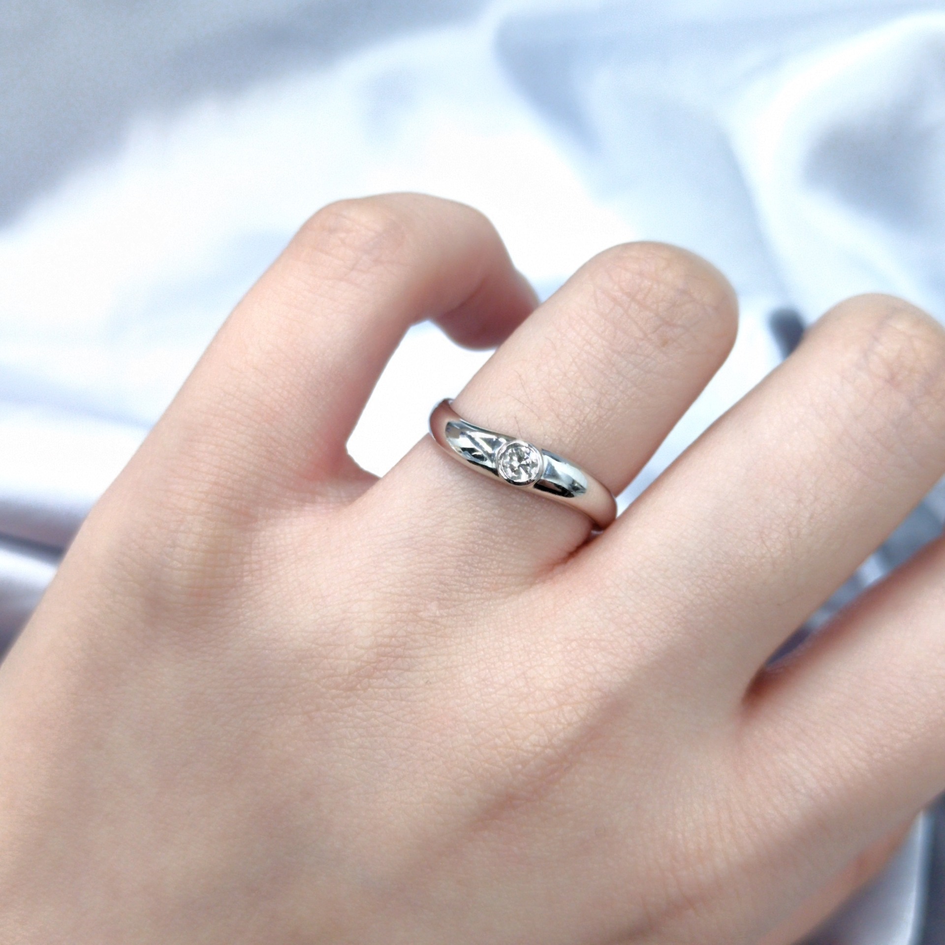 全新18K白金【單粒12份鑽石】戒指