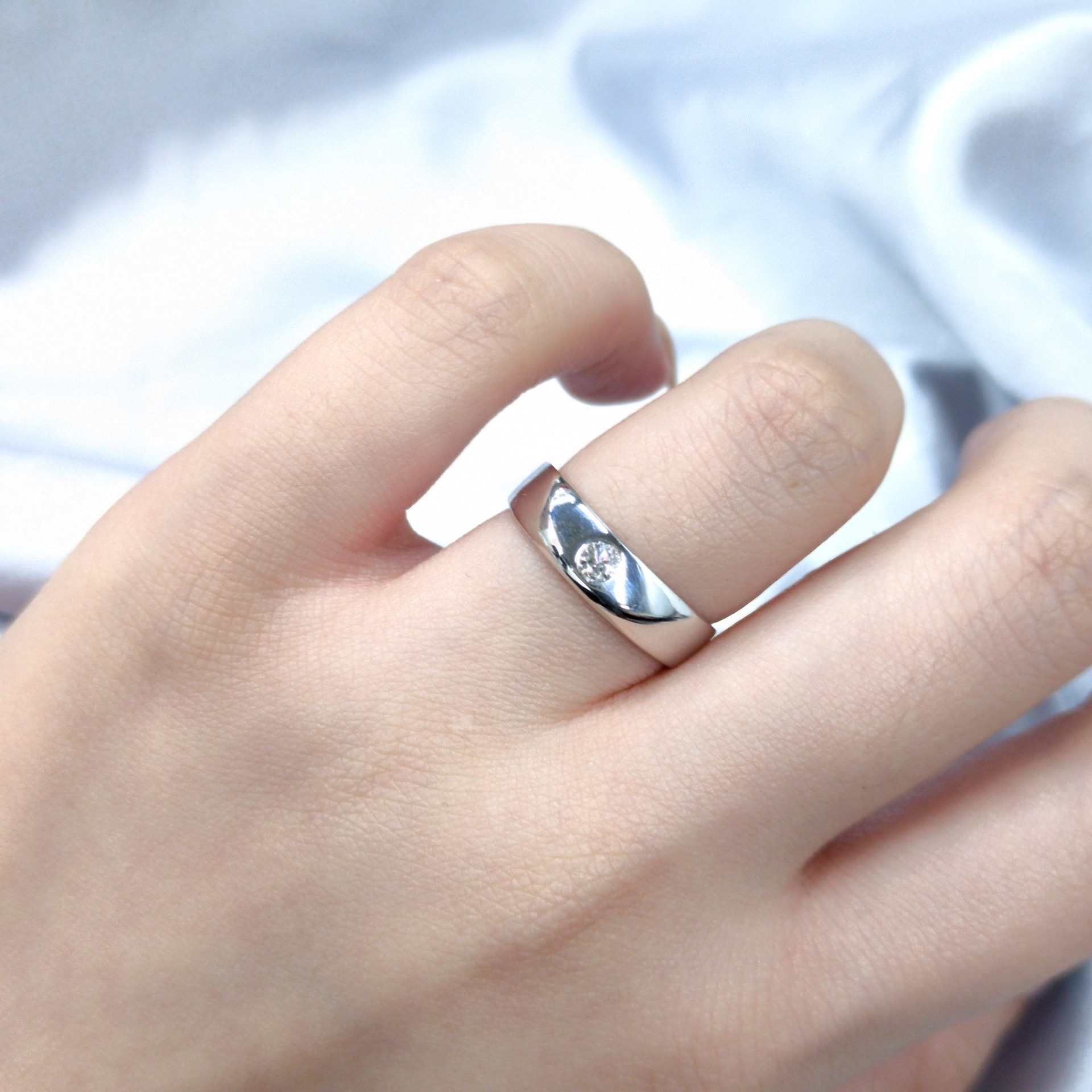 全新PT900鉑金【單粒8份鑽石】戒指