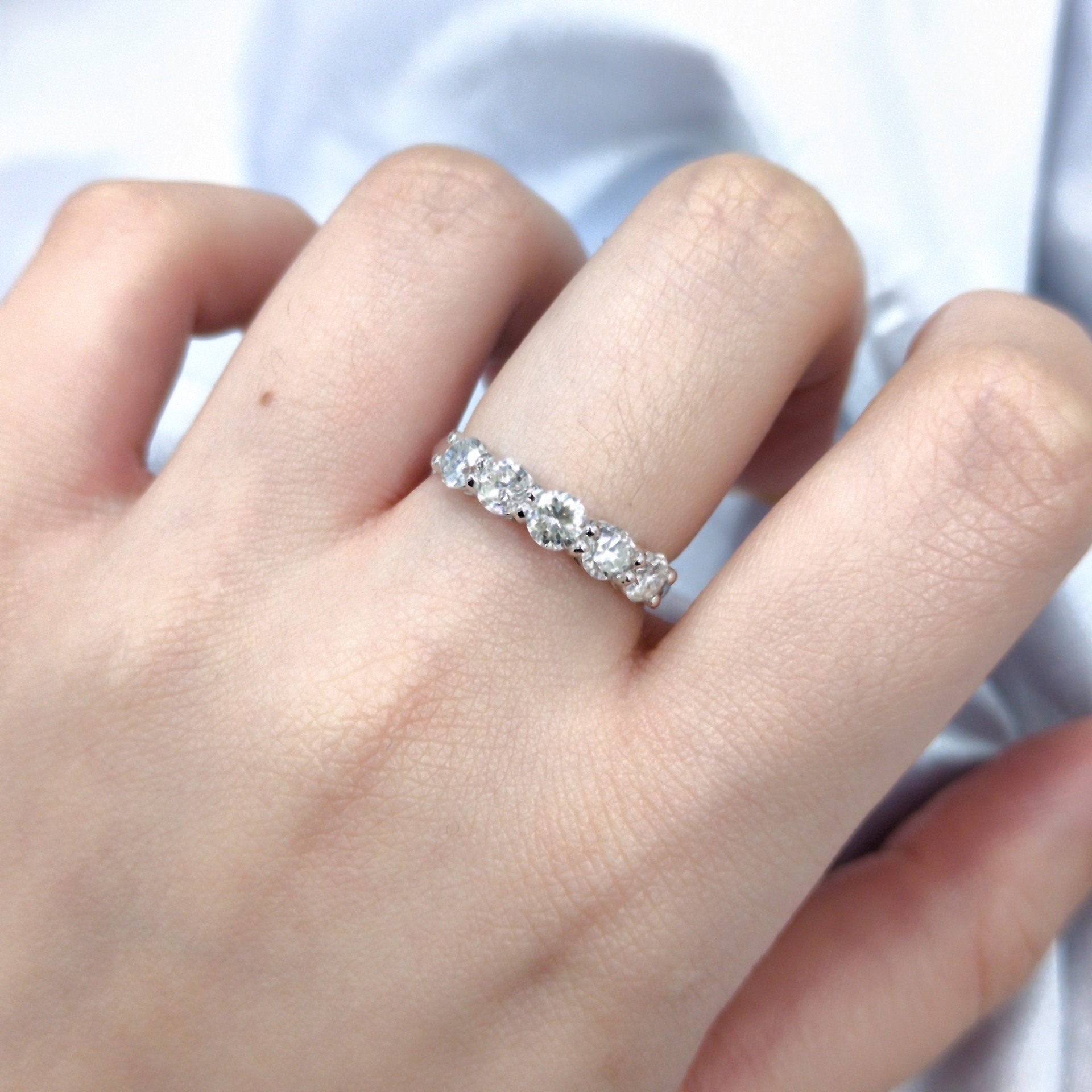 全新18K白金1卡12份鑽石戒指