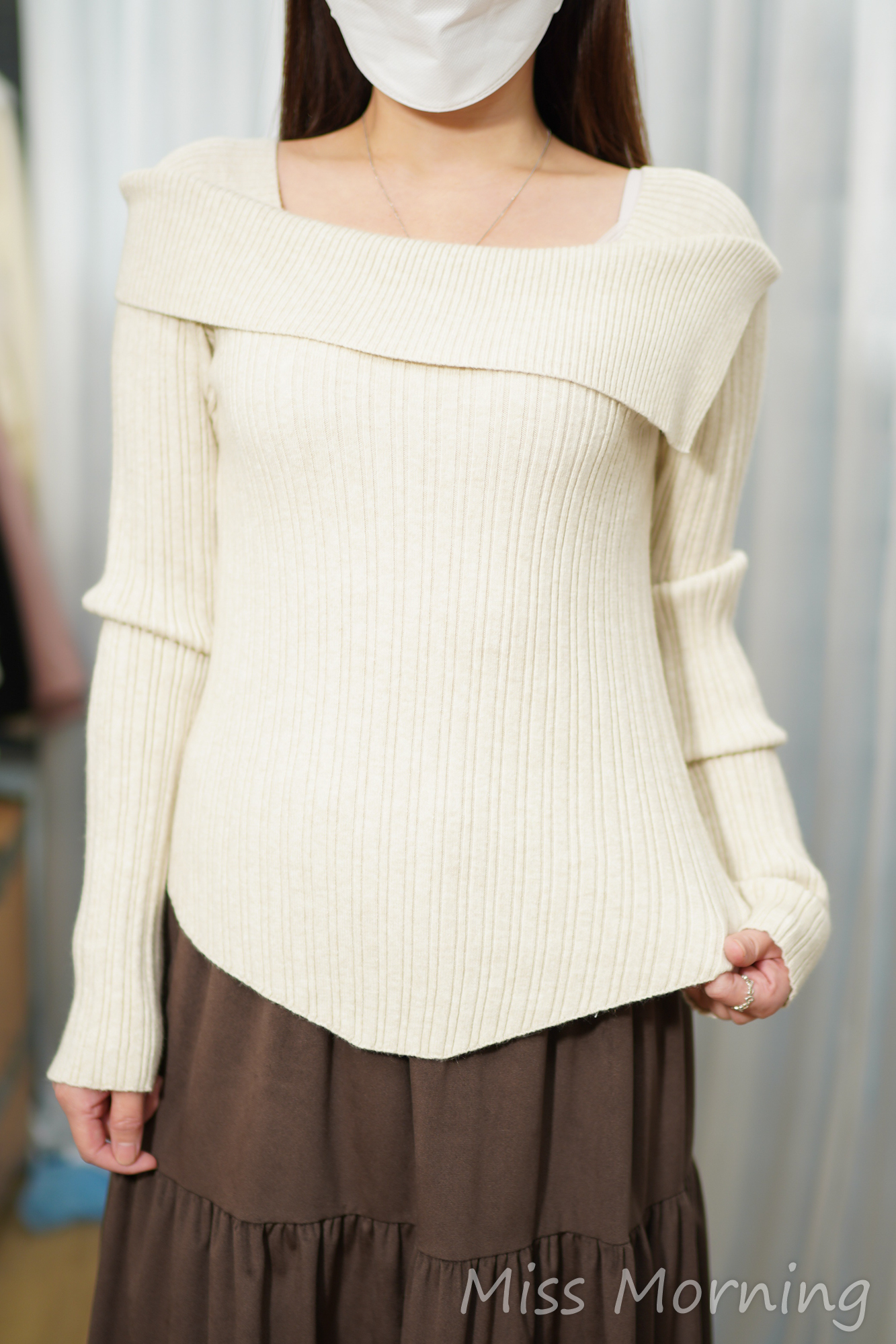 時尚肩位密針彈彈上衣(15028)