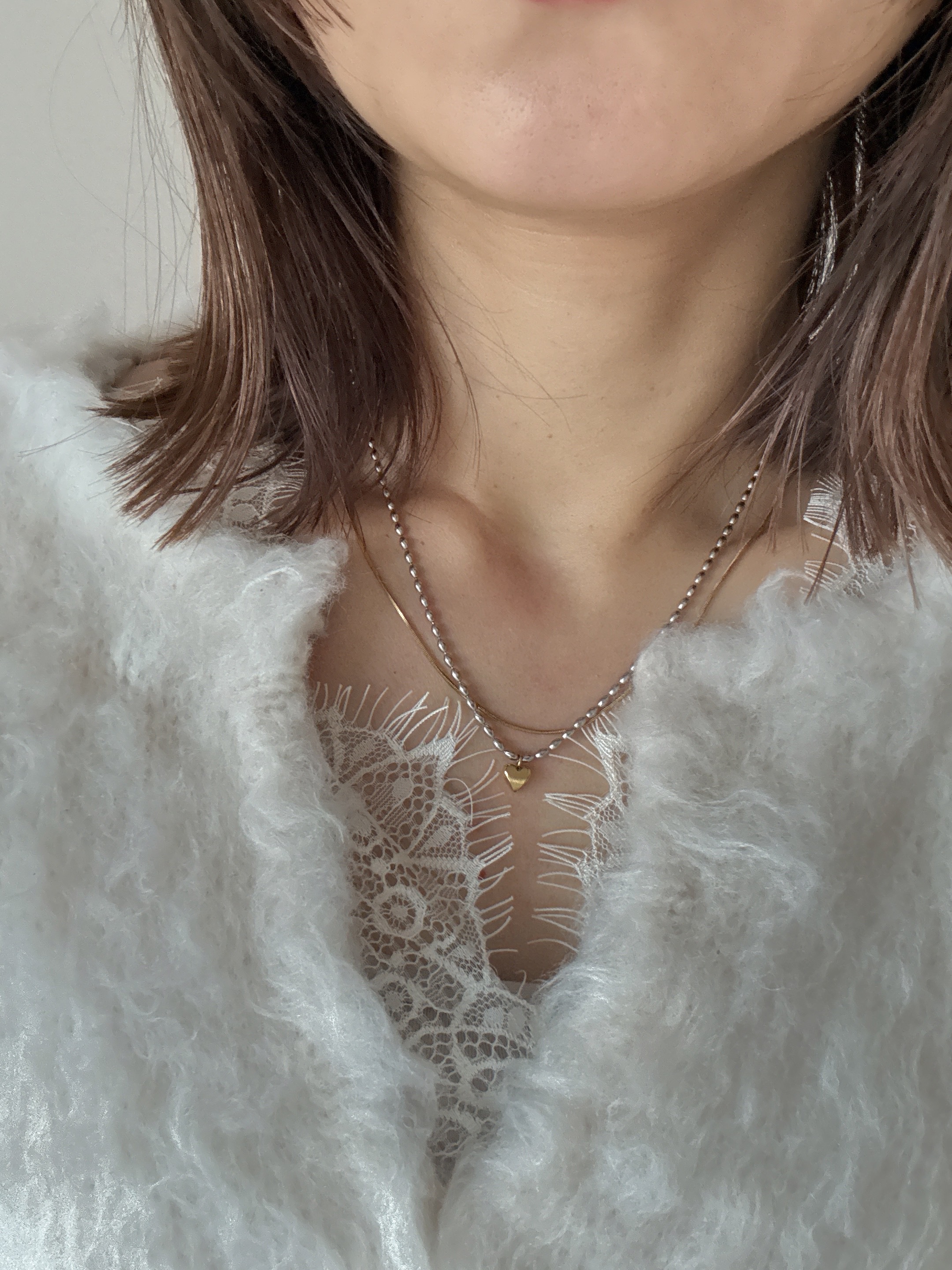 magnet heart charm necklace