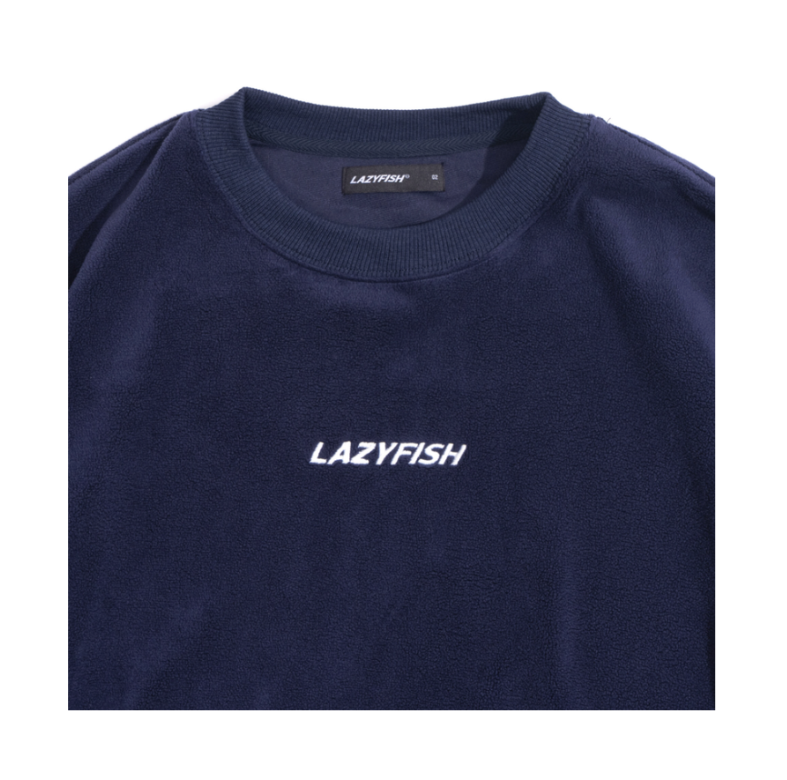 ▲LAZYFISH Crew Napped Sweater – Midnight Blue