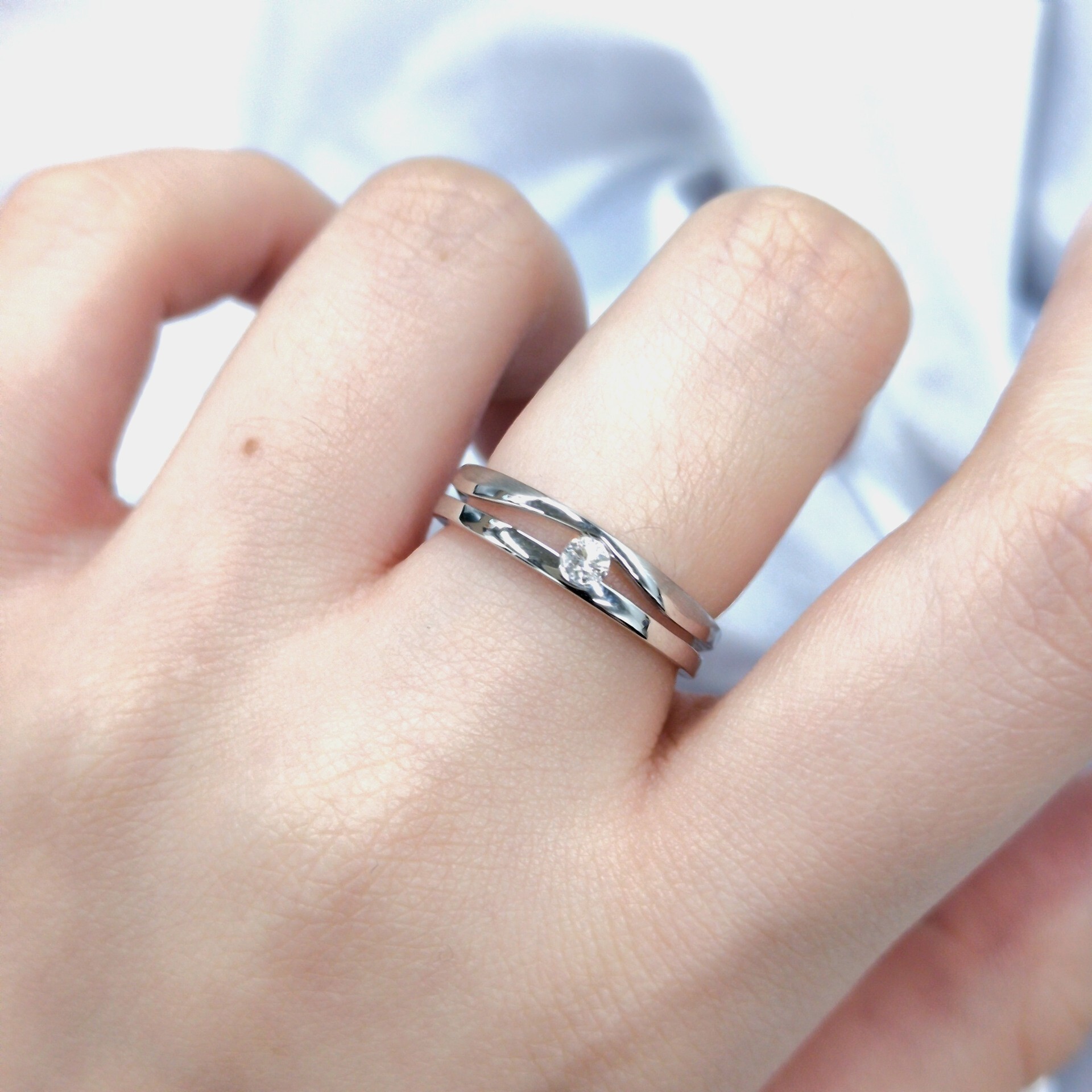 全新18K白金【單粒9份鑽石】戒指