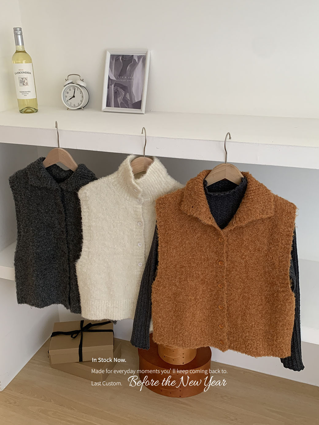 roshop made!歐膩感圈圈紗背心-3色