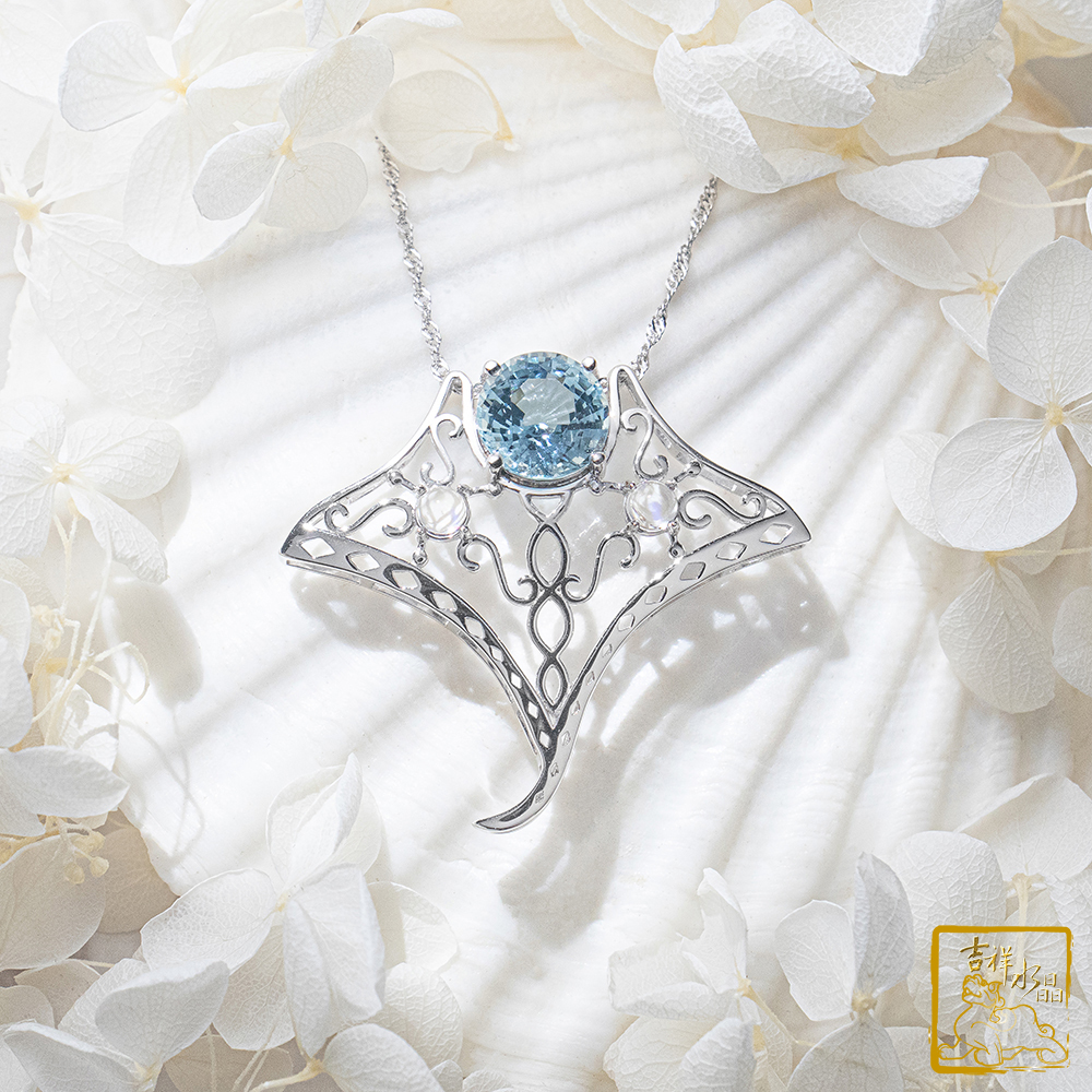 海水藍寶福魟墜 4.2g 自信魅力