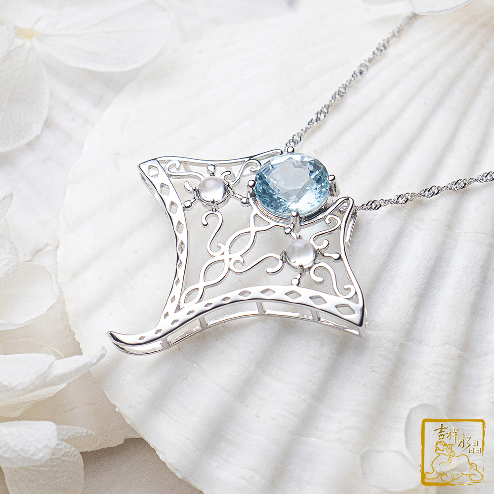 海水藍寶福魟墜 4.2g 自信魅力