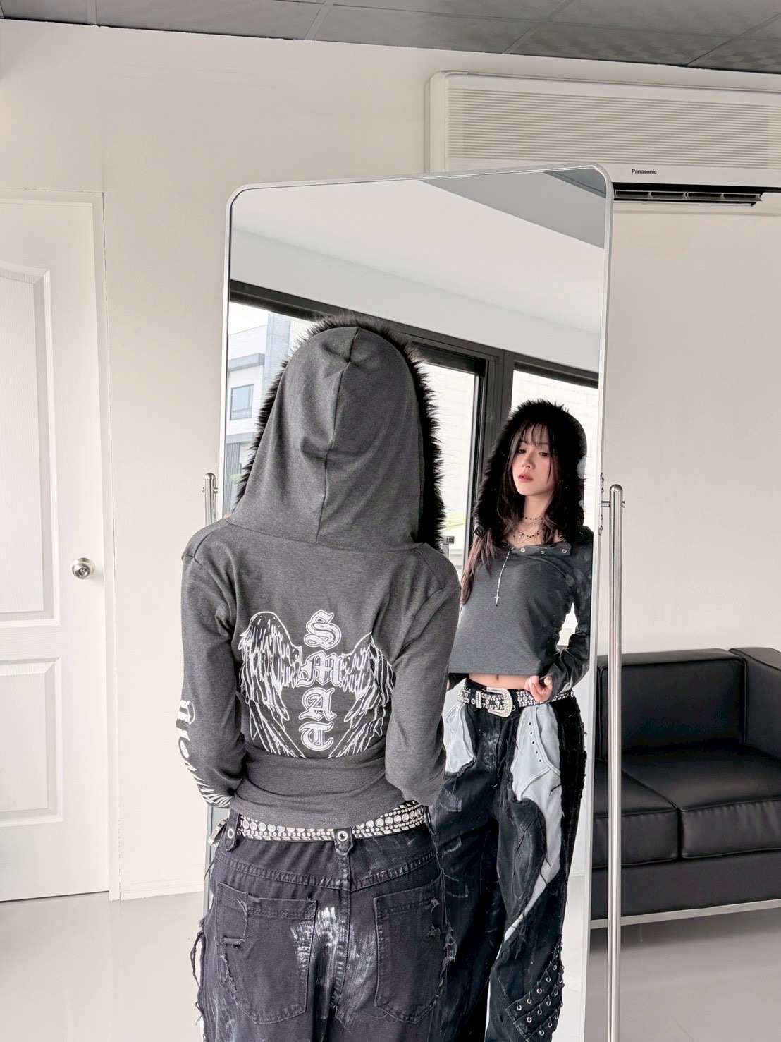 限時收單─★  ̟ !!天使在人間 翅膀印花毛領上衣2colors