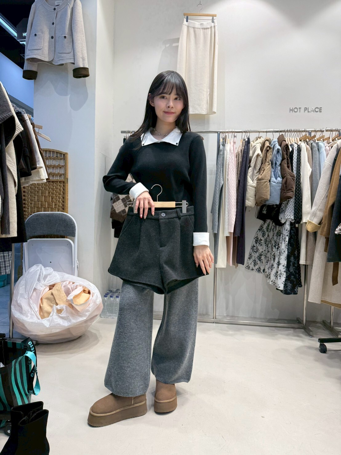 HP5435 撞色反領針織上衣