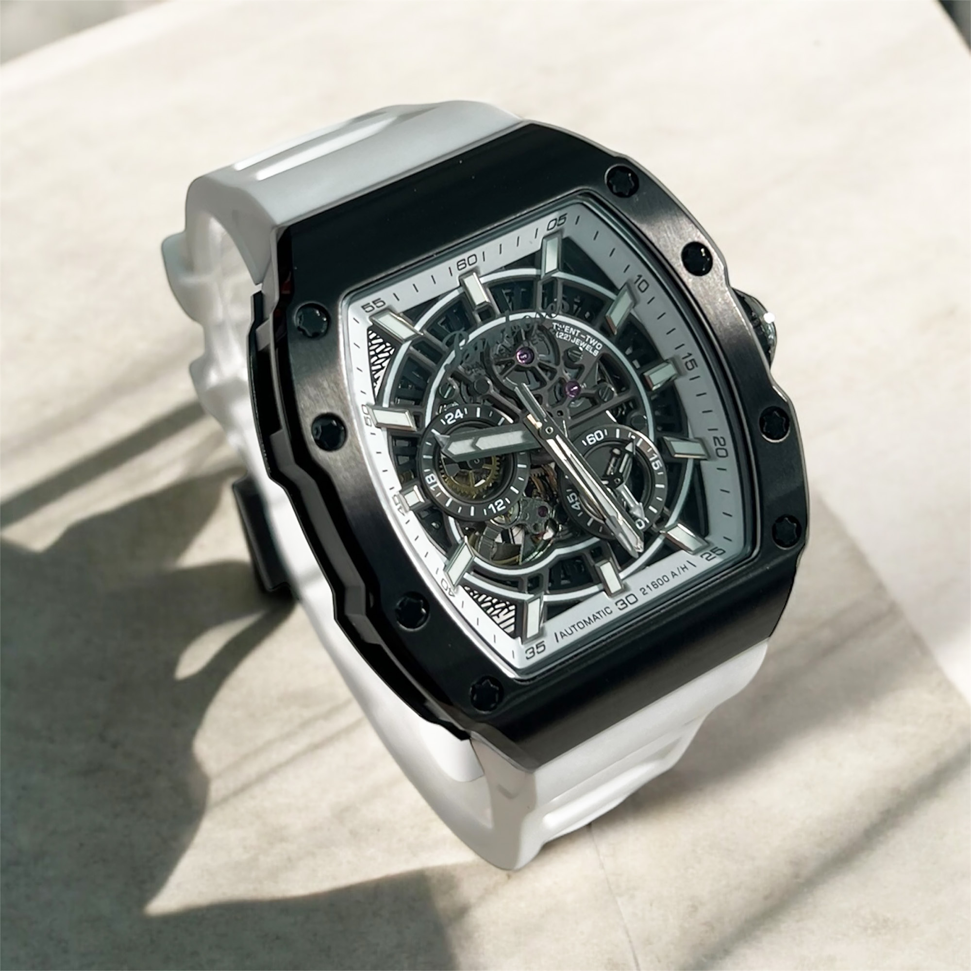 【Bruboses 巴伯思】BBS-002機甲先鋒系列 鏤空背蓋 帶日期 防水30米 夜光指針 機械 手錶