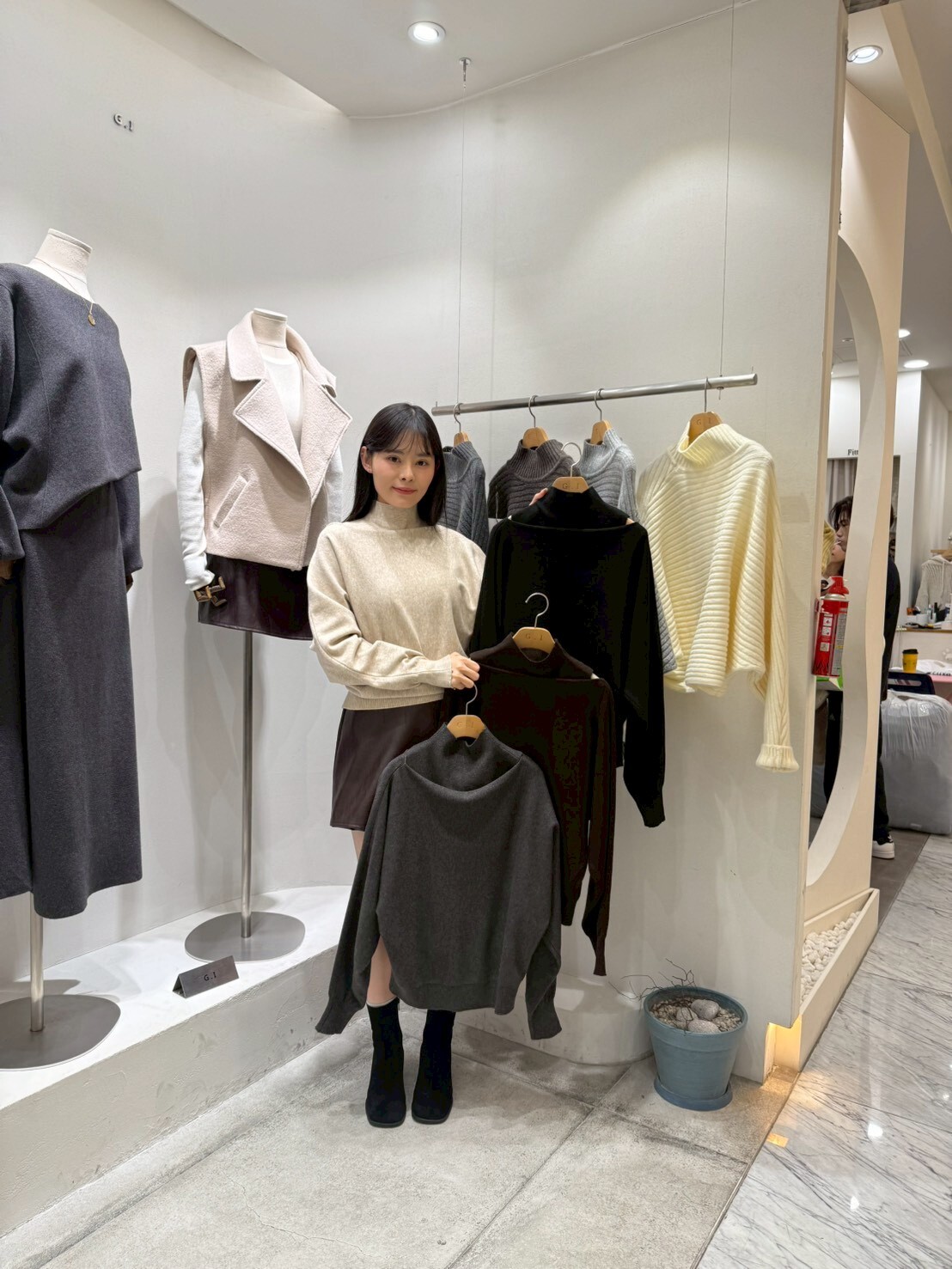 GI5423 高領背心船領針織衫套裝