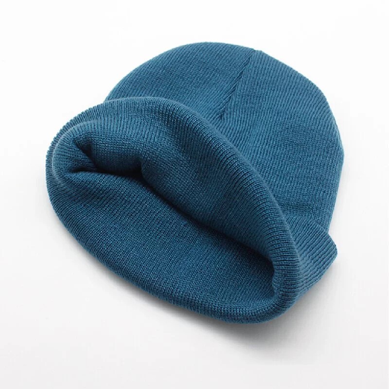 CB刺繡反摺針織帽H1538