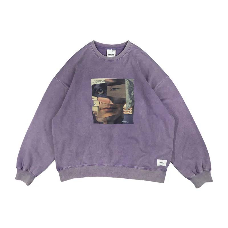 idealism Collage Sweatshirt Purple 紫色 大學T 長袖 ID25047-PL [台灣現貨]