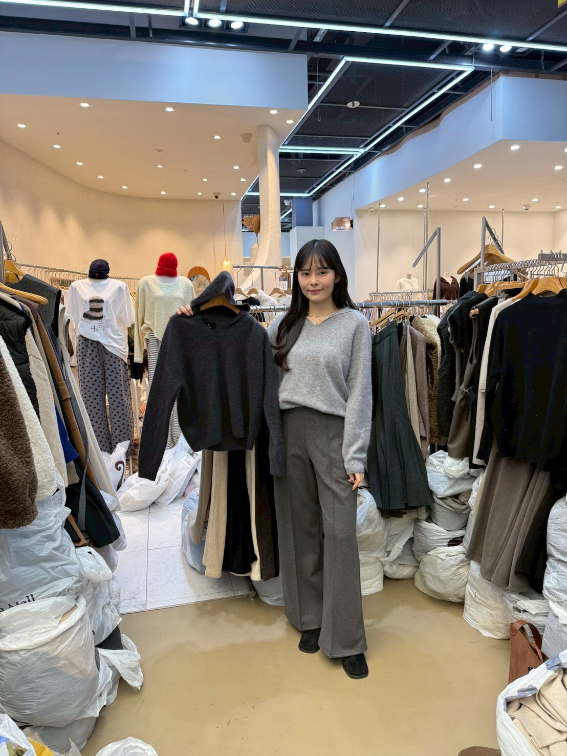 SA5415 V領羊毛連帽上衣