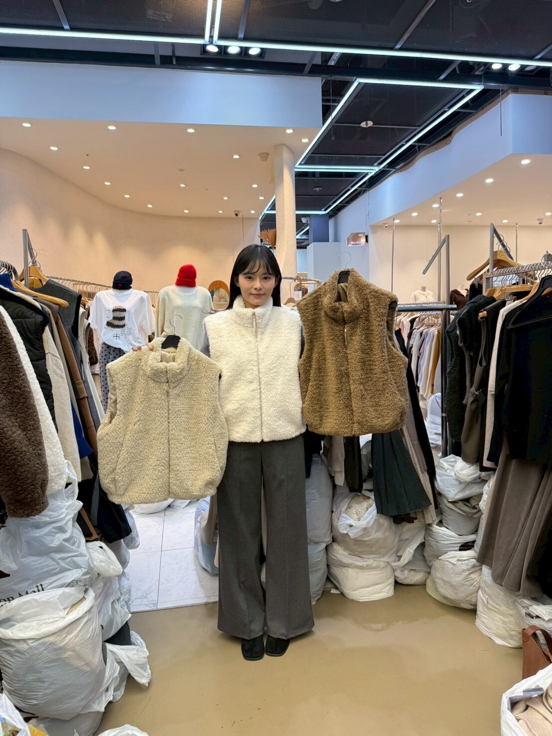 SA5422 高領毛絨蓬鬆拉鏈外套