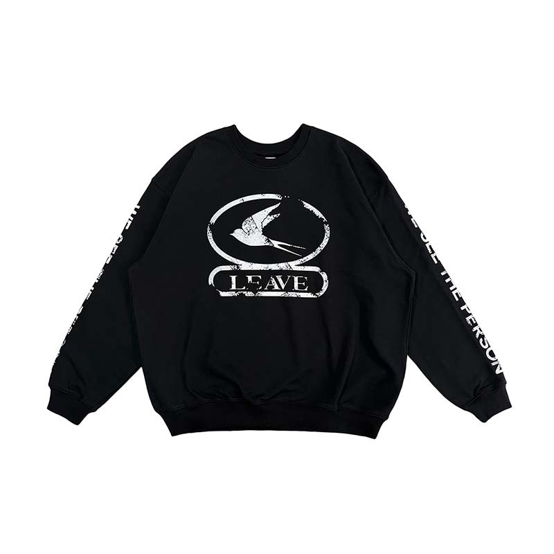 MTA Leave Sweatshirt Black 印花 寬鬆 落肩 衛衣 長袖 黑色 M25AWSS01-BK [台灣現貨]