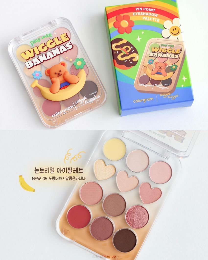 韓國1月限定🇰🇷超可愛到犯規的 𝐂𝐨𝐥𝐨𝐫𝐠𝐫𝐚𝐦 𝐱 𝐖𝐢𝐠𝐠𝐥𝐞 𝐖𝐢𝐠𝐠𝐥𝐞 聯名款-12色眼影盤