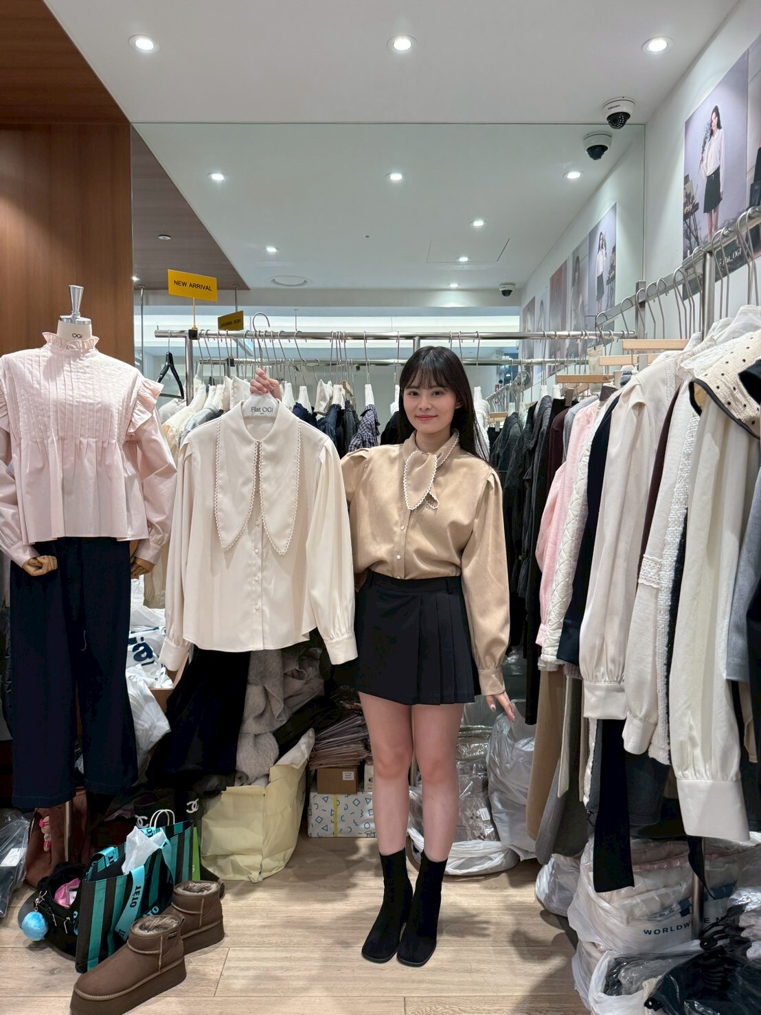 OG5416 花邊領巾恤衫