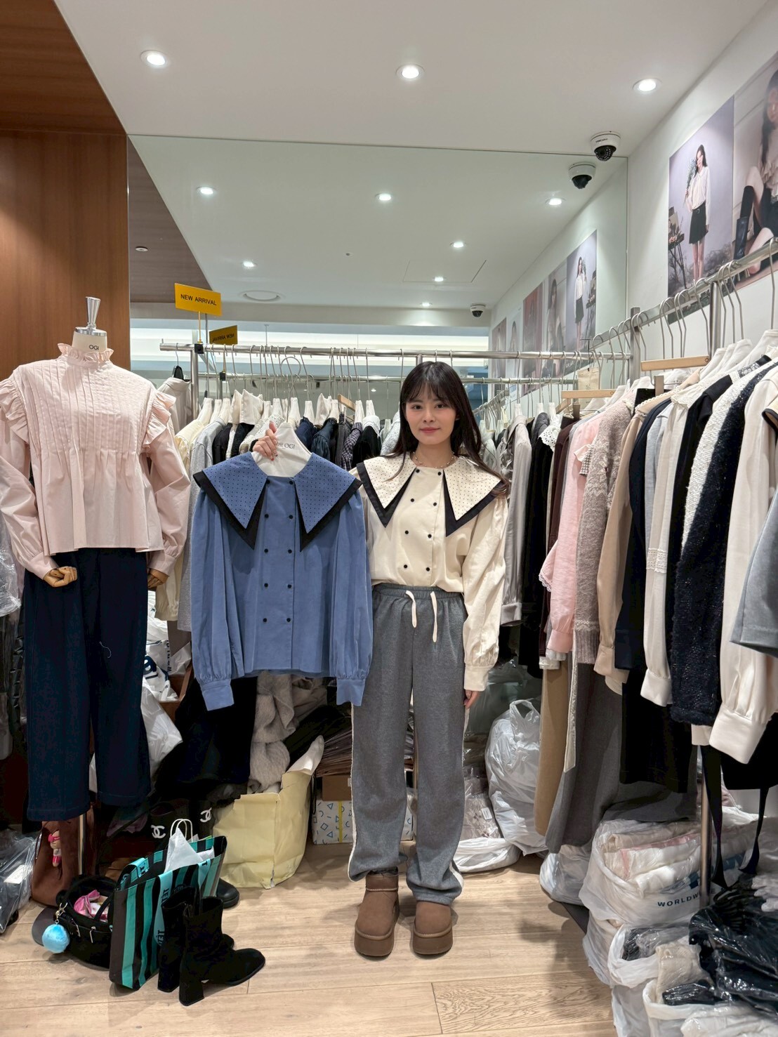 OG5415 排扣尖領恤衫