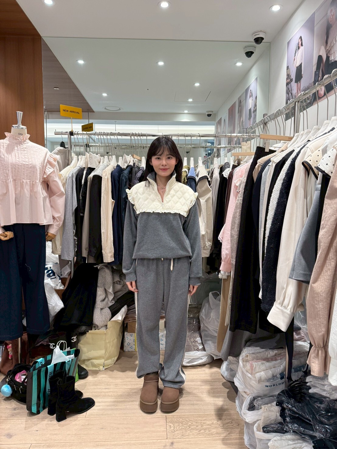 OG5424 拼接菱格衛衣