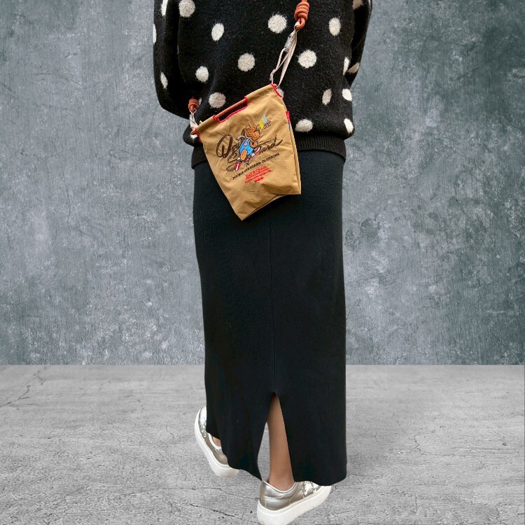 Ball＆Chain 刺繡環保購物袋 S號 - 卡其 (0400005253)