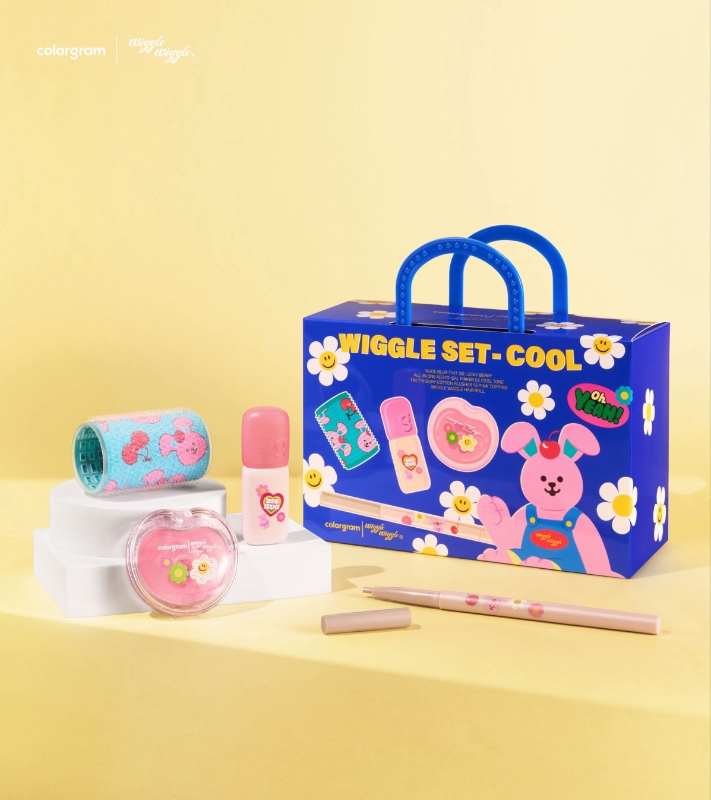 韓國 Colorgram x Wiggle Wiggle 限量聯名款 唇釉 腮紅 瀏海髮捲 臥蠶筆 飾品 置物籃 彩妝組