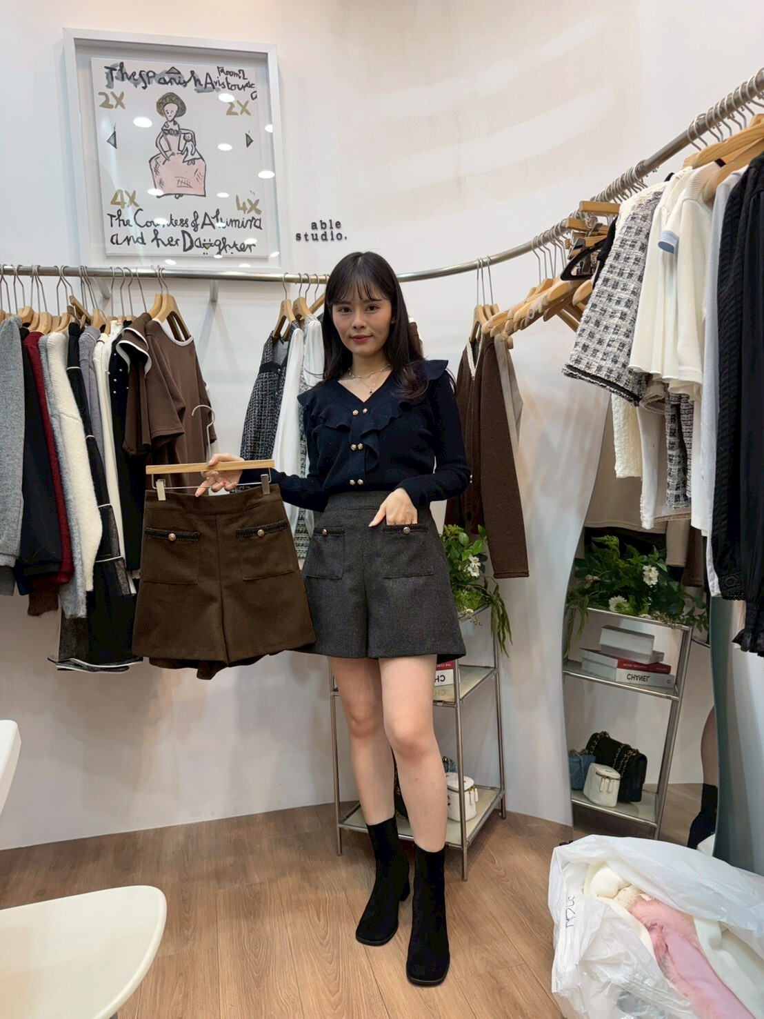 AS5448 金扣雙口袋短褲