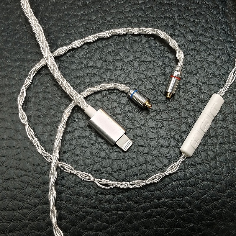 Reddle Audio – EMMA 進階耳機升級線,連解碼耳擴 Lightning | 銅鍍銀8絞 | 3鍵線控連咪