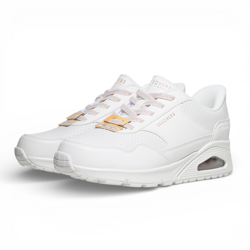 SKECHERS 休閒鞋 UNO BANKSIA LUXE 白粉 寬楦 瞬穿 免鞋帶 女 177118WWHT