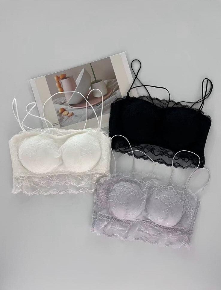 HH41 1cm pad 無鋼圈 獨家lace 敏感肌 蠶絲乳膠 單扣 Size M-XXL $369 made in korea