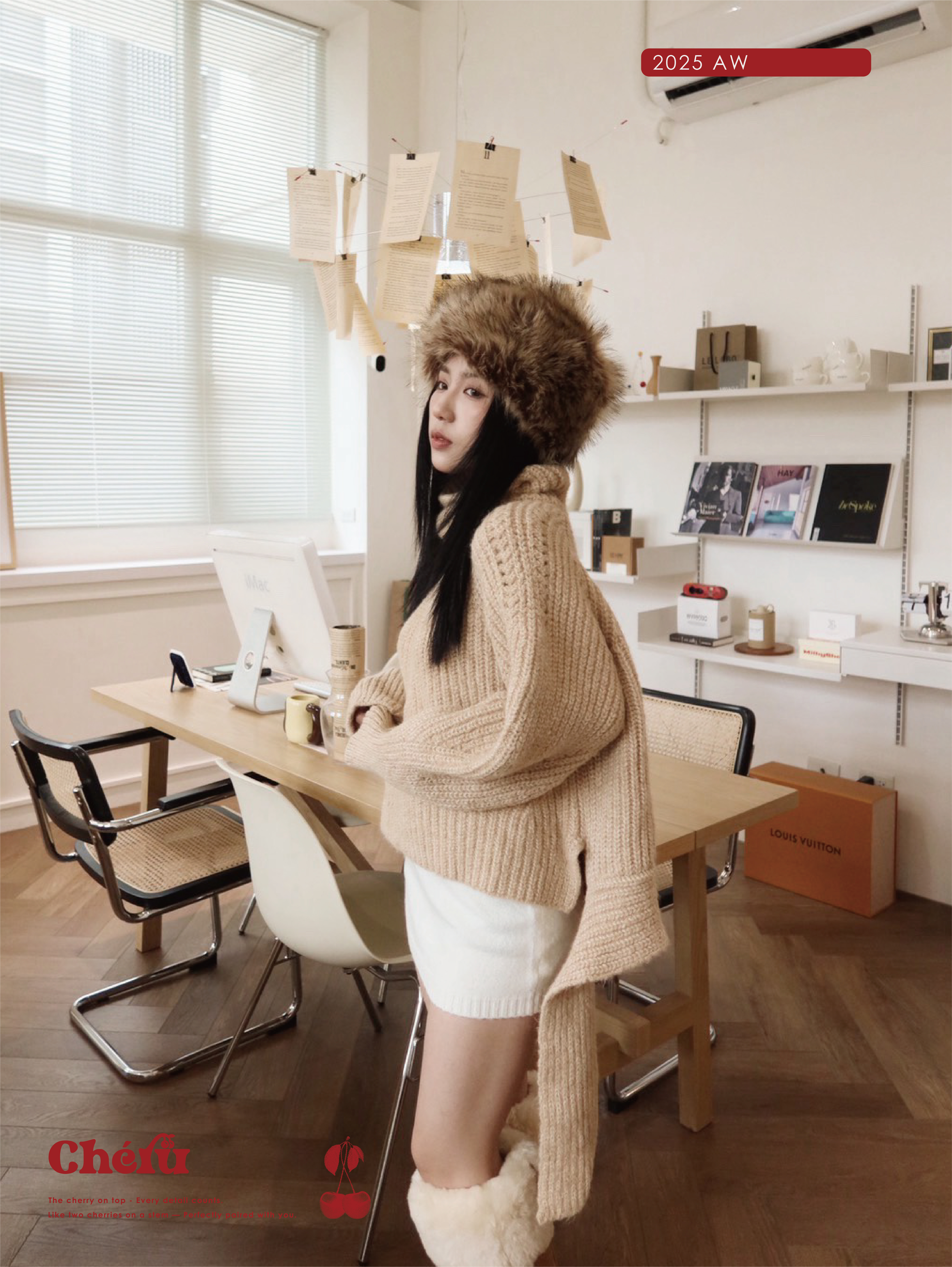 時髦短板毛衣 棕