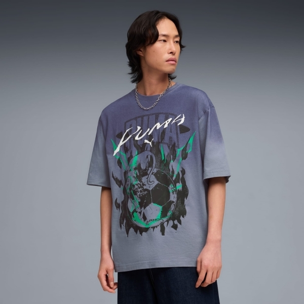 PUMA 短T 流行系列 PUMATECH-X 灰藍漸層 圖樣 寬鬆 短袖 T恤 男 63442265