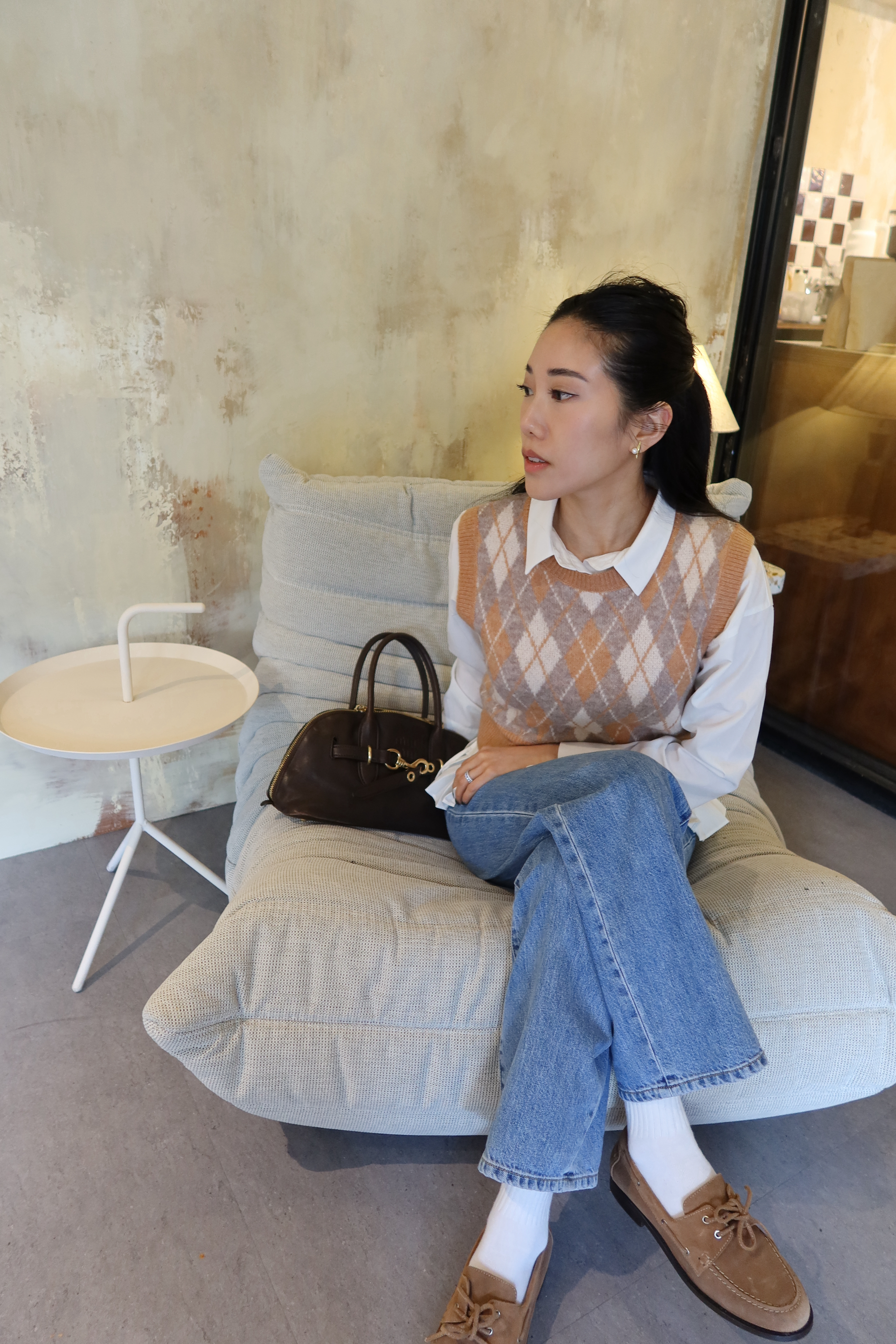 Parisian Argyle Knit Vest