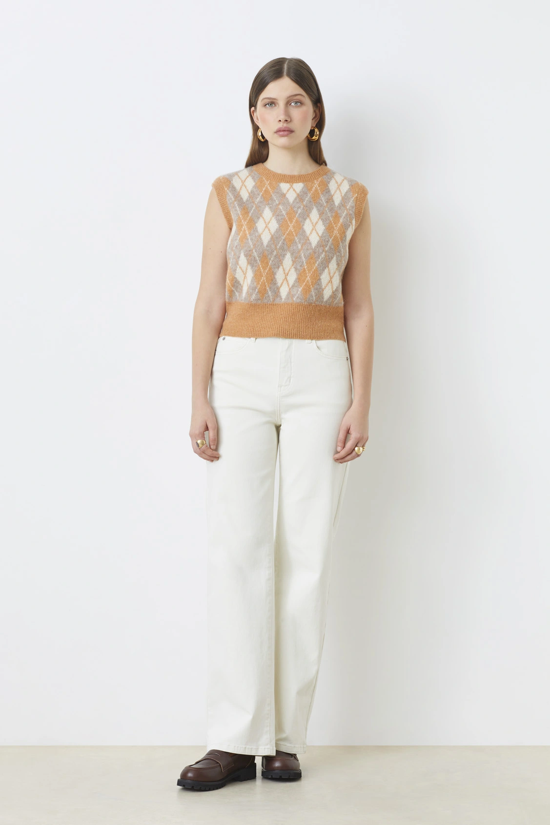 Parisian Argyle Knit Vest