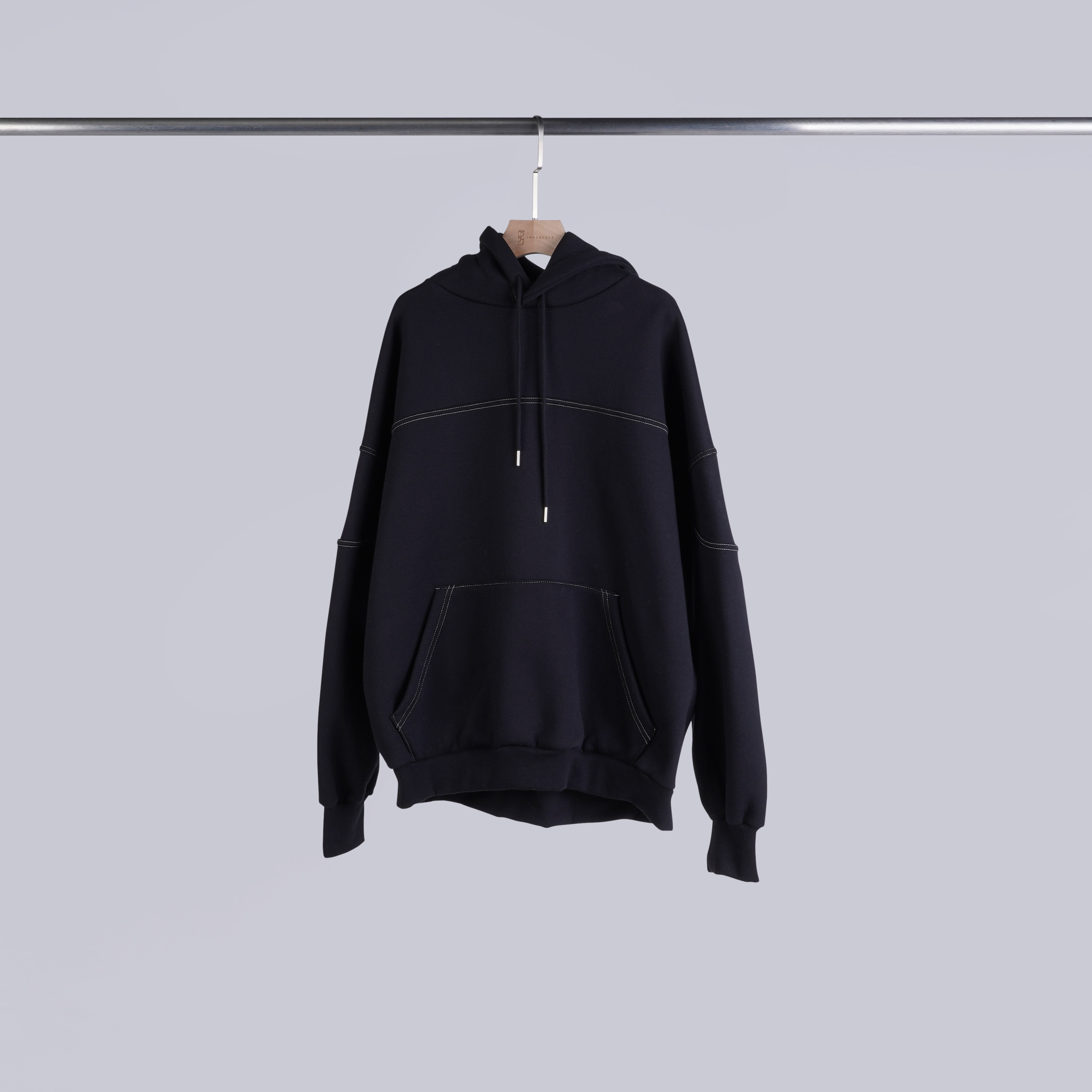 設計感立體車線連帽T | OREO黑