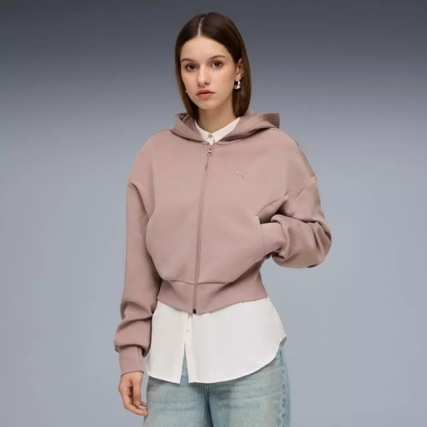 PUMA 外套 流行系列 PUMATECH DRYCELL 粉紅 短版 連帽外套 女 63457188