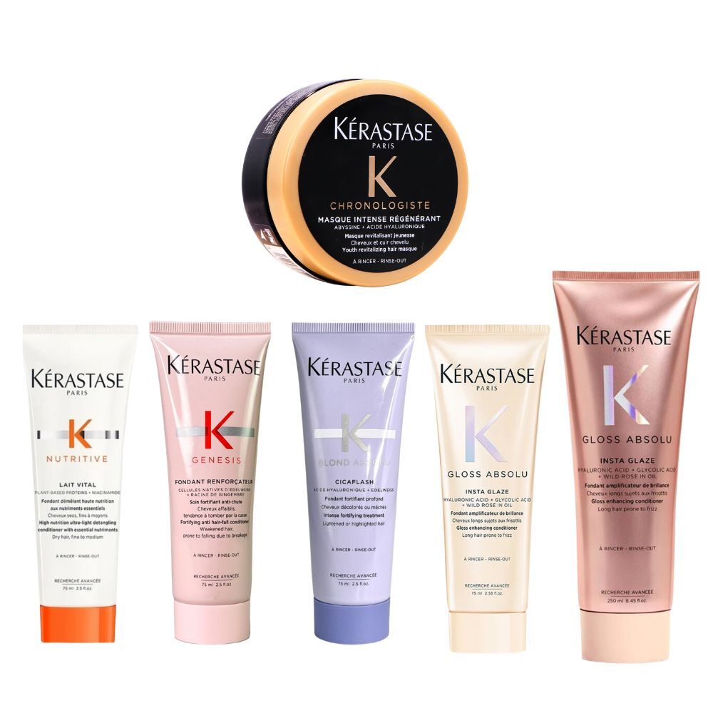 KERASTASE 卡詩 黑鑽極萃逆時髮膜/燦金絕色玻尿酸水光髮膜/粉漾芯生護髮乳/皇家鳶尾滋養髮乳/釉光香頌 75ml